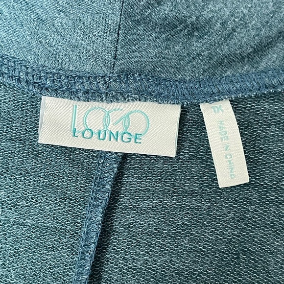 LOGO by Lori Goldstein Teal Lounge Cardigan - Picture 6 of 8